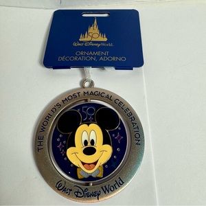 NWT. Disney WDW 50th Anniversary Mickey Spinner Ornament Walt Disney World.
